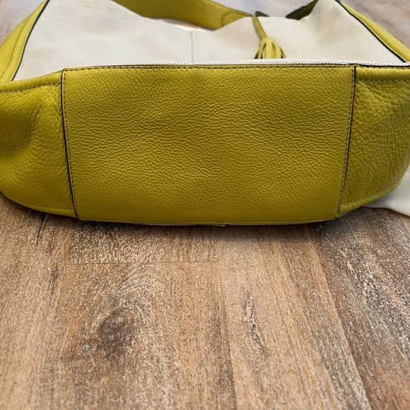 Coach Avery Hobo F28911 Natural & Chartreuse Canvas Leather Shoulder Bag - Picture 9 of 15